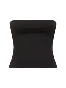 Wardrobe.nyc: Strapless opaque stretch jersey top - Black - women_0 | Luisa Via Roma