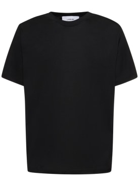 Lardini: Silk & cotton t-shirt - Black - men_0 | Luisa Via Roma