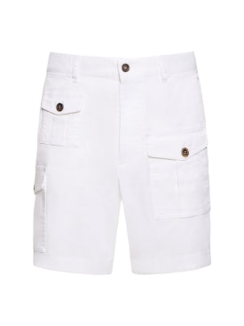 Dsquared2: Sexy Cargo stretch cotton shorts - White - men_0 | Luisa Via Roma