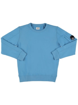C.P. Company: Cotton crewneck sweatshirt - Light Blue - kids-boys_0 | Luisa Via Roma