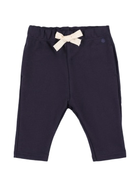 Petit Bateau: Pantaloni in felpa di cotone - Navy - kids-boys_0 | Luisa Via Roma