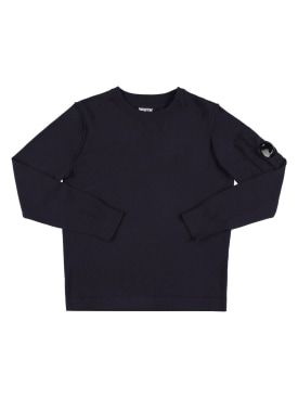 C.P. Company: Cotton knit sweater - Navy - kids-boys_0 | Luisa Via Roma
