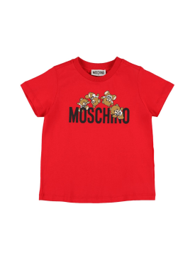 Moschino: Cotton jersey t-shirt - Red - kids-boys_0 | Luisa Via Roma