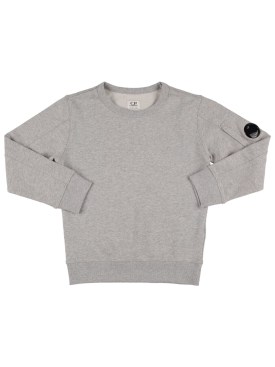 C.P. Company: Sweatshirt aus Baumwolle mit U-Ausschnitt - Grau - kids-boys_0 | Luisa Via Roma