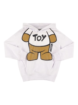 Moschino: Sweatshirt aus Baumwolle mit Kapuze - Weiß - kids-boys_0 | Luisa Via Roma
