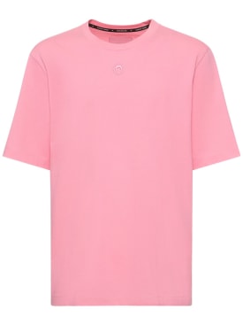 Marine Serre: Logo organic cotton jersey t-shirt - Pink - men_0 | Luisa Via Roma