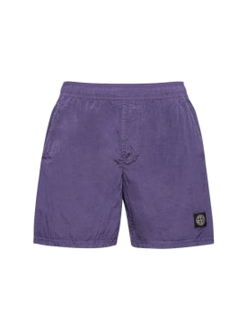 Stone Island: Nylon swim shorts - Lavender - men_0 | Luisa Via Roma