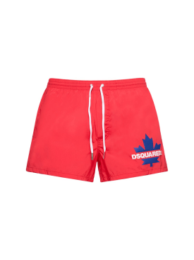 Dsquared2: Logo swim shorts - Red/Blue - men_0 | Luisa Via Roma