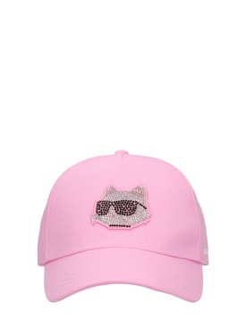 Karl Lagerfeld: Cotton twill baseball cap - Pink - kids-girls_0 | Luisa Via Roma