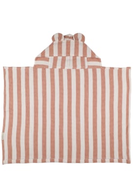 Liewood: Organic cotton hooded towel - White/Pink - kids-girls_0 | Luisa Via Roma