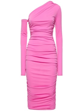 The Andamane: Olimpia draped asymmetric midi dress - Pink - women_0 | Luisa Via Roma