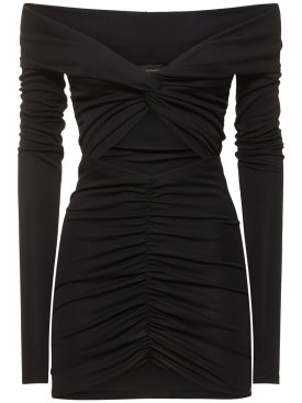 The Andamane: Kendall off-the-shoulder mini dress - Black - women_0 | Luisa Via Roma
