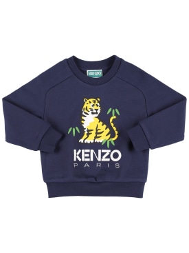 Kenzo Kids: Felpa in cotone - Navy - kids-boys_0 | Luisa Via Roma