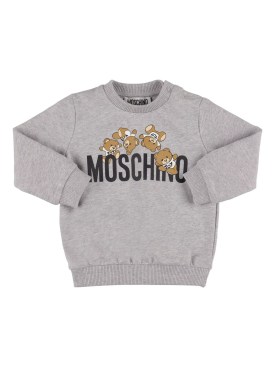 Moschino: 코튼 크루넥 스웨트셔츠 - 그레이 - kids-girls_0 | Luisa Via Roma
