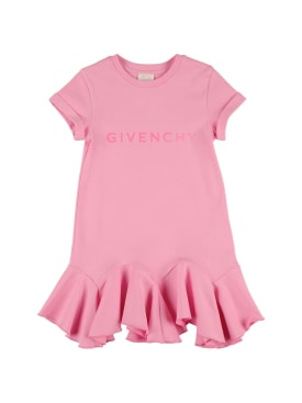 Givenchy: Robe en coton interlock - Rose - kids-girls_0 | Luisa Via Roma