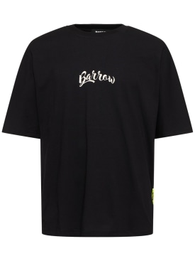 Barrow: Bear printed cotton t-shirt - Black - men_0 | Luisa Via Roma