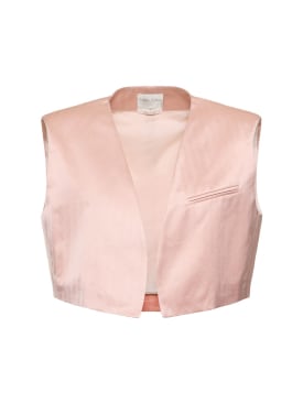 Forte_forte: Chic herringbone tailored vest - Pink - women_0 | Luisa Via Roma