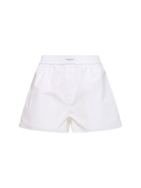 Alexander Wang: Shorts bóxer de algodón - Blanco - women_0 | Luisa Via Roma