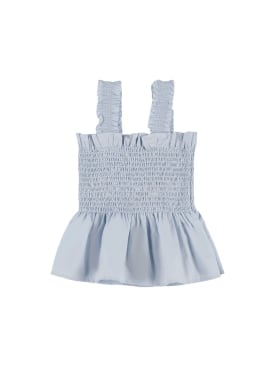 Molo: Organic cotton top - Light Blue - kids-girls_0 | Luisa Via Roma
