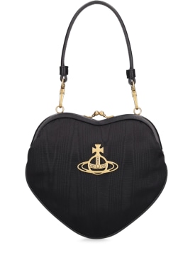 Vivienne Westwood: Belle Heart Frame moiré top handle bag - Black - women_0 | Luisa Via Roma