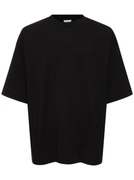 Dries Van Noten: Hen cotton boxy t-shirt - Black - men_0 | Luisa Via Roma
