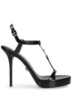 Versace: 115mm Patent leather sandals - Black - women_0 | Luisa Via Roma