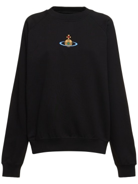 Vivienne Westwood: Raglan cotton jersey sweatshirt - Black - women_0 | Luisa Via Roma