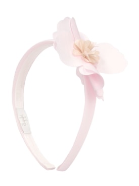 Il Gufo: Cotton poplin headband w/flower - Pink - kids-girls_0 | Luisa Via Roma