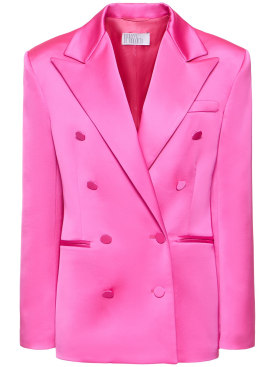 Giuseppe Di Morabito: Satin double breasted blazer - Hot Pink - women_0 | Luisa Via Roma