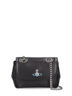 Vivienne Westwood: Petit sac porté épaule à chaîne en cuir - Noir - women_0 | Luisa Via Roma