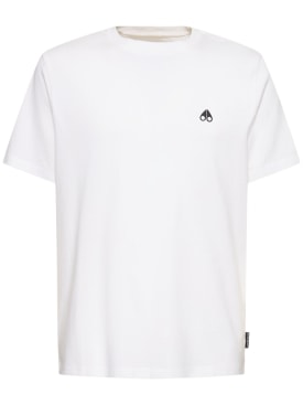 Moose Knuckles: Camiseta de algodón - Blanco - men_0 | Luisa Via Roma