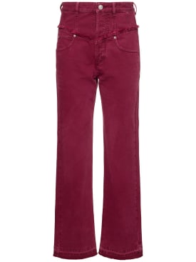 Isabel Marant: Hochtaillierte Jeans aus Denim „Noemie“ - Burgunderrot - women_0 | Luisa Via Roma