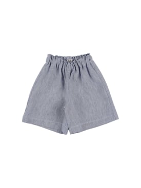 Il Gufo: Shorts de lino - Azul Claro - kids-girls_0 | Luisa Via Roma