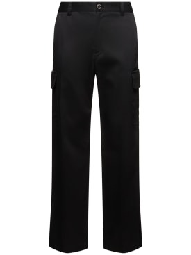 Versace: Pantalon cargo en gabardine de coton - Noir - men_0 | Luisa Via Roma