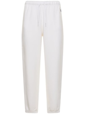 Polo Ralph Lauren: Pantaloni in jersey con logo - Bianco - women_0 | Luisa Via Roma