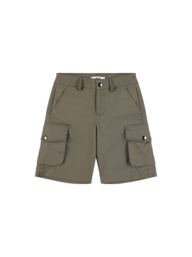 MSGM: Cotton gabardine cargo shorts - Khaki - kids-boys_0 | Luisa Via Roma