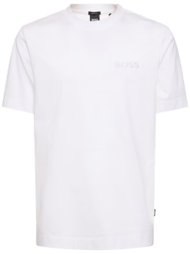 Boss: Tiburt 423 cotton t-shirt - White - men_0 | Luisa Via Roma