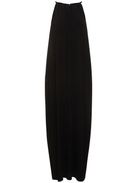 Max Mara: Vestido midi de viscosa jersey - Negro - women_0 | Luisa Via Roma