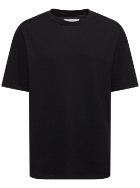 Jil Sander: 코튼 저지 긴팔 티셔츠 - 블랙 - men_0 | Luisa Via Roma