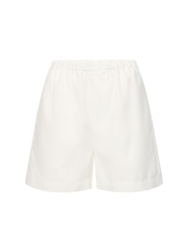 Loulou Studio: Seto viscose blend shorts - Ivory - women_0 | Luisa Via Roma