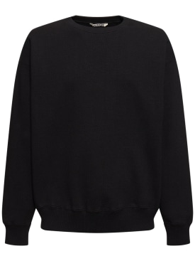 AURALEE: Cotton knit sweatshirt - Black - men_0 | Luisa Via Roma