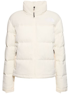 The North Face: 92 Ripstop Nuptse down jacket - Beige/White - women_0 | Luisa Via Roma