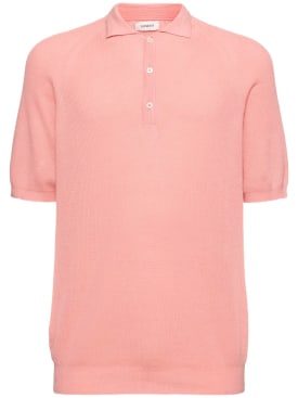 Laneus: 棉质针织短袖POLO衫 - 粉色 - men_0 | Luisa Via Roma