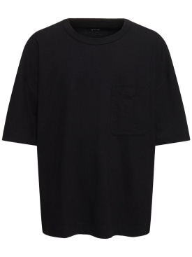 Lemaire: Camiseta de lino y algodón - Negro - men_0 | Luisa Via Roma