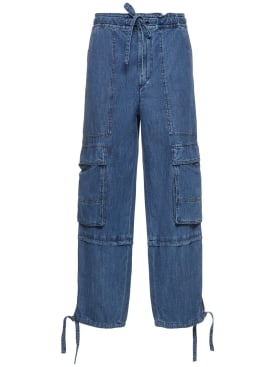 Marant Etoile: Pantalon cargo en coton Ivy - Bleu - women_0 | Luisa Via Roma