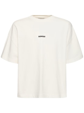 Bonsai: Camiseta oversize de algodón con logo - Blanco/Negro - men_0 | Luisa Via Roma