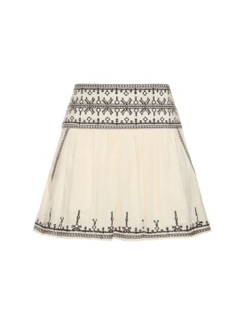 Marant Etoile: Picadilia cotton mini skirt - Ecru - women_0 | Luisa Via Roma