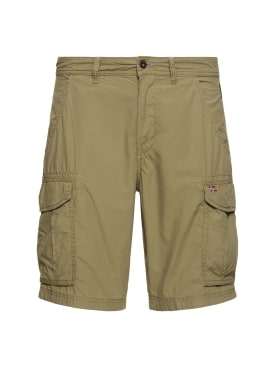 Napapijri: Cargo-Shorts aus Baumwolle „Noto 2.0“ - Green Lichen - men_0 | Luisa Via Roma
