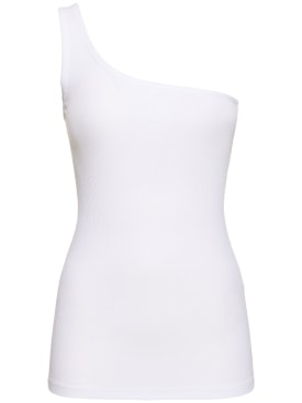 Isabel Marant: Haut à une épaule en coton Tresia - Blanc - women_0 | Luisa Via Roma