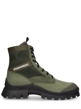 Dsquared2: Tank combat ankle boots - Military Green - men_0 | Luisa Via Roma